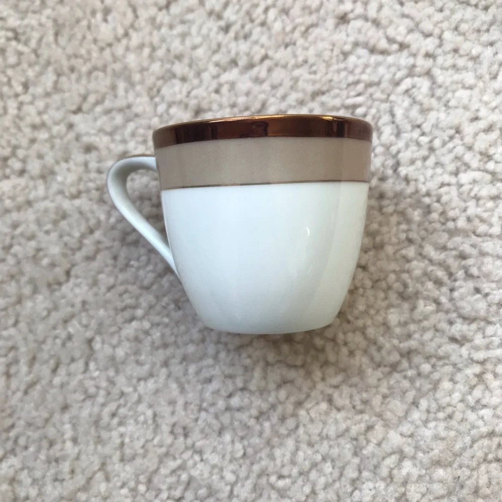 Vintage Sango Fine China Demitasse Cup & Saucer Set - Gold Trim